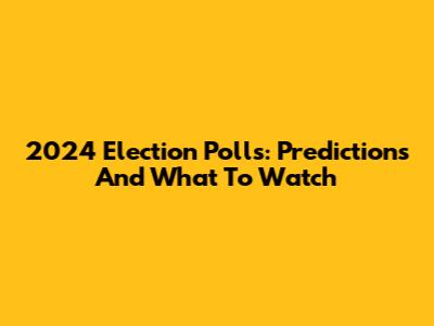 2024 Election Polls: Predictions And What To Watch