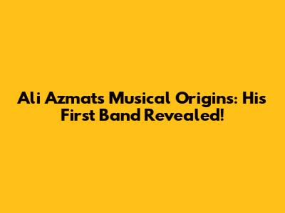 Ali Azmat's Musical Origins: His First Band Revealed!