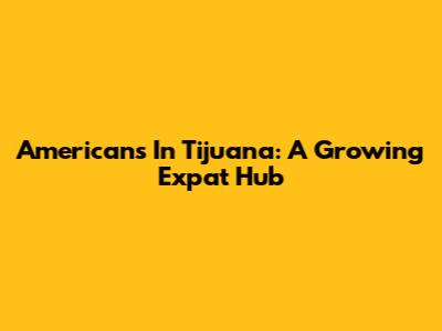 Americans In Tijuana: A Growing Expat Hub