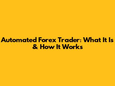 Automated Forex Trader: What It Is & How It Works