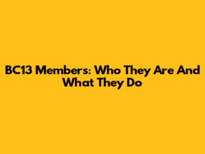 BC13 Members: Who They Are And What They Do