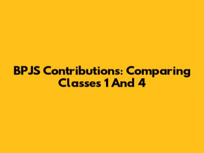 BPJS Contributions: Comparing Classes 1 And 4