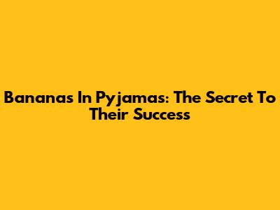 Bananas In Pyjamas: The Secret To Their Success