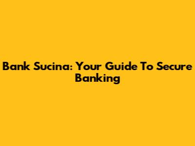 Bank Sucina: Your Guide To Secure Banking