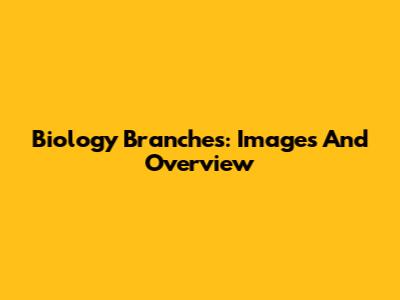 Biology Branches: Images And Overview