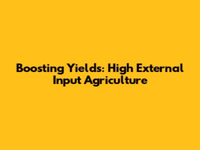 Boosting Yields: High External Input Agriculture