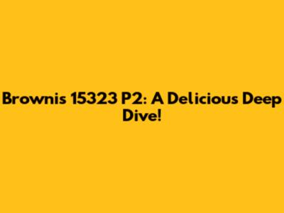 Brownis 15323 P2: A Delicious Deep Dive!