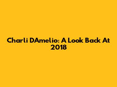 Charli D'Amelio: A Look Back At 2018