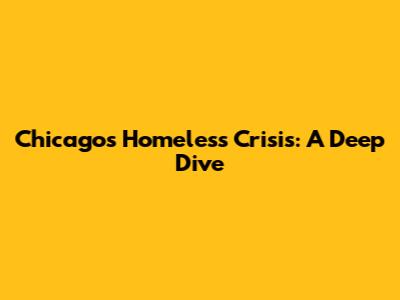 Chicago's Homeless Crisis: A Deep Dive