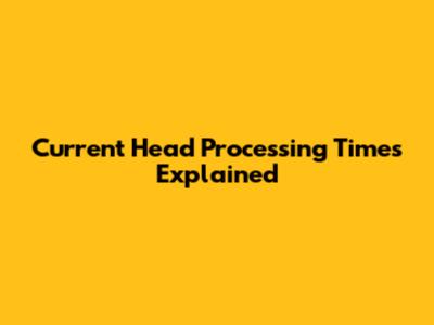 Current Head Processing Times Explained