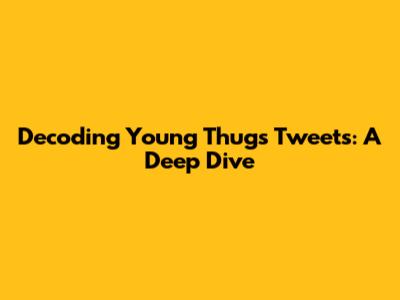 Decoding Young Thug's Tweets: A Deep Dive