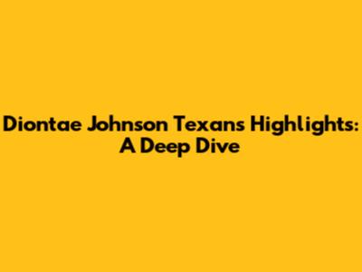 Diontae Johnson Texans Highlights: A Deep Dive