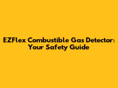 EZFlex Combustible Gas Detector: Your Safety Guide