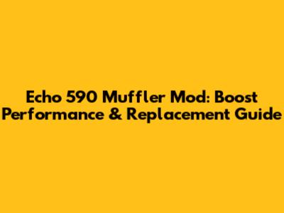 Echo 590 Muffler Mod: Boost Performance & Replacement Guide