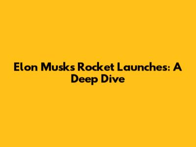 Elon Musk's Rocket Launches: A Deep Dive