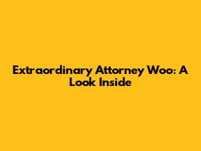 Extraordinary Attorney Woo: A Look Inside