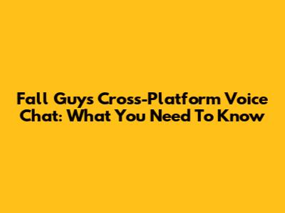 Fall Guys Cross-Platform Voice Chat: What You Need To Know