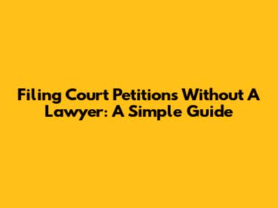 Filing Court Petitions Without A Lawyer: A Simple Guide