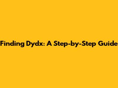 Finding Dydx: A Step-by-Step Guide