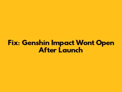 Fix: Genshin Impact Won't Open After Launch