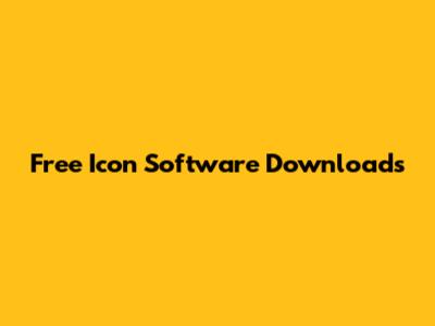 Free Icon Software Downloads
