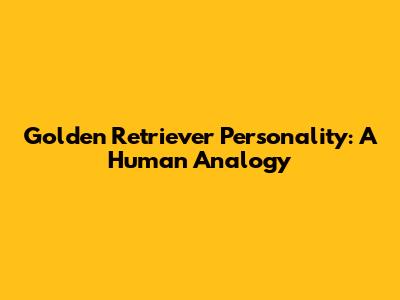 Golden Retriever Personality: A Human Analogy