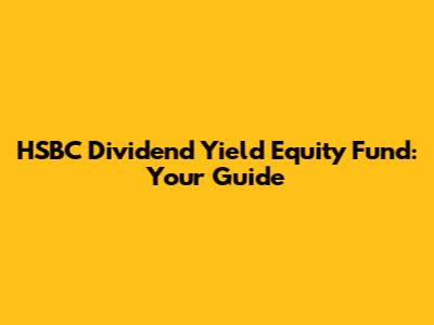 HSBC Dividend Yield Equity Fund: Your Guide