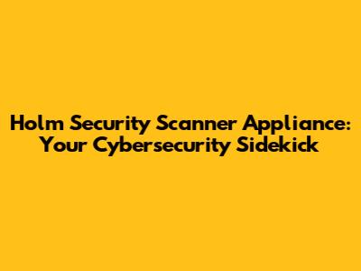 Holm Security Scanner Appliance: Your Cybersecurity Sidekick
