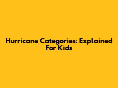 Hurricane Categories: Explained For Kids