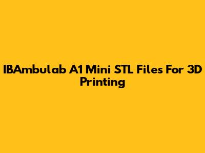 IBAmbulab A1 Mini STL Files For 3D Printing