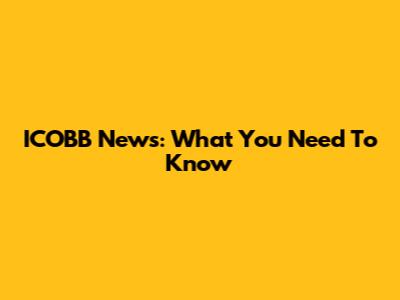 ICOBB News: What You Need To Know