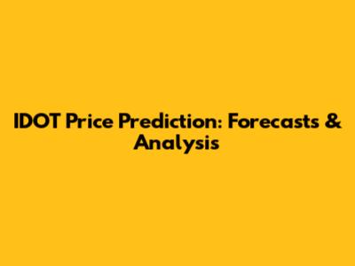 IDOT Price Prediction: Forecasts & Analysis