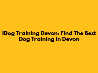 IDog Training Devon: Find The Best Dog Training In Devon