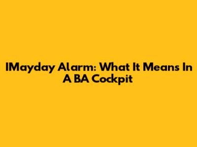 IMayday Alarm: What It Means In A BA Cockpit