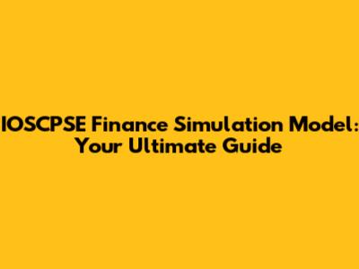 IOSCPSE Finance Simulation Model: Your Ultimate Guide