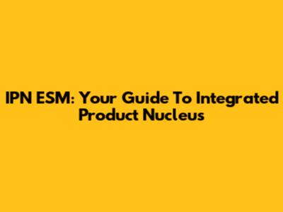 IPN ESM: Your Guide To Integrated Product Nucleus