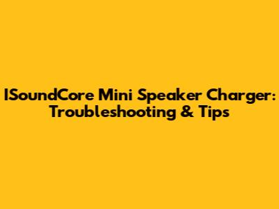 ISoundCore Mini Speaker Charger: Troubleshooting & Tips