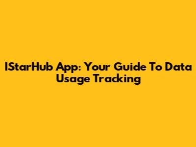 IStarHub App: Your Guide To Data Usage Tracking