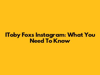IToby Fox's Instagram: What You Need To Know