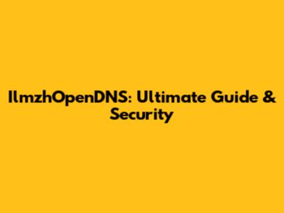 IlmzhOpenDNS: Ultimate Guide & Security