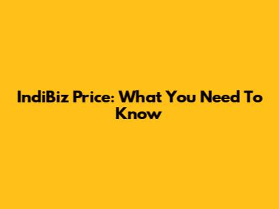 IndiBiz Price: What You Need To Know