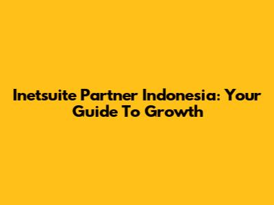 Inetsuite Partner Indonesia: Your Guide To Growth