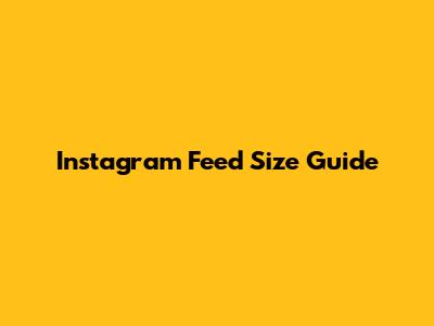 Instagram Feed Size Guide