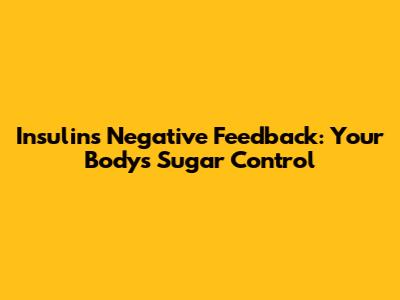 Insulin's Negative Feedback: Your Body's Sugar Control