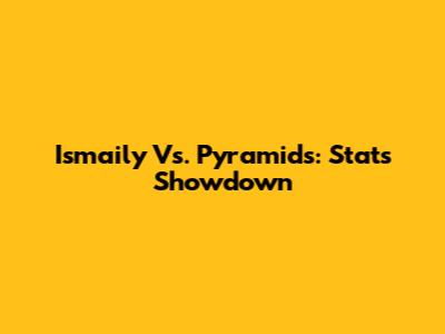 Ismaily Vs. Pyramids: Stats Showdown