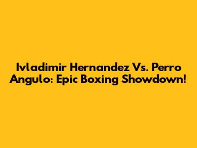 Ivladimir Hernandez Vs. Perro Angulo: Epic Boxing Showdown!