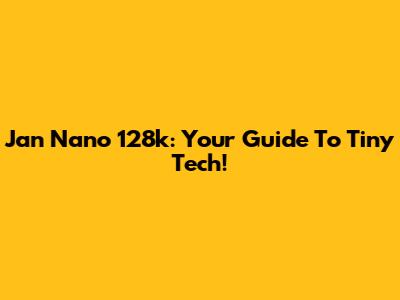 Jan Nano 128k: Your Guide To Tiny Tech!