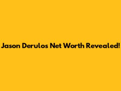 Jason Derulo's Net Worth Revealed!