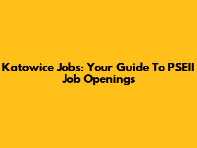 Katowice Jobs: Your Guide To PSEII Job Openings