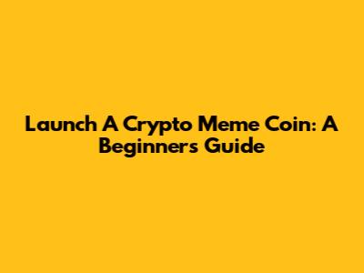 Launch A Crypto Meme Coin: A Beginner's Guide